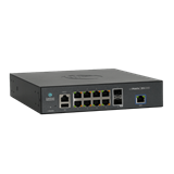 Intelligent Ethernet Switch, 8 x 1G and 2 SFP fiber ports, no power cord, L2 & L3 functionality, extensive QoS, ACL, Filtering, 20 Gbps switching capacity,