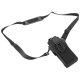 Fabric holster for Zebra MC3300 / MC3300x / MC3300ax; MC3400 / MC3450 devices with straight shooter and rotating head. Includes: shoulder strap (58-40000-007R) and a belt clip.