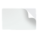 Zebra white PVC cards, 10 mil PVC adhesive back with 14 mil Mylar release liner, 24 mil total thickness (500 cards)