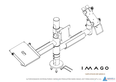 TREE Stand ( 2 arms 350mm + VESA 75x75/100x100 + fiscal printer holder 160mm+ universal holder pin pad) black