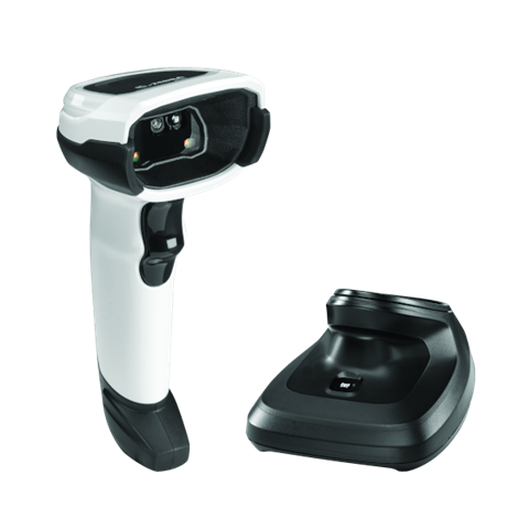 DS8178-SR WHITE FIPS PRESENTATION CRADLE USB KIT: DS8178-SR0F006ZMWW SCANNER, CBA-U21-S07ZBR SHIELDED USB CABLE, CR8178-PC100F4WW CRADLE