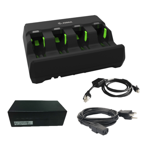 3600 BATTERY CHARGER KIT: INCLUDES 4 SLOT CHARGER (SAC3600-4001CR), POWER SUPPLY (PWR-BGA12V50W0WW), DC LINE CORD (CBL-DC-451A1-01) & AC LINE CORD (23844-00-00R)