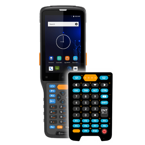 N7 Cachalot Pro Mobile Computer with 4” Touch Screen, 38 keys keyboard, 2D CMOS Mega Pixel imager with Laser Aimer, BT, GPS, NFC, WiFi only, Camera. Incl. USB cable, battery and EU adapter. OS: Android 10 GMS (AER)