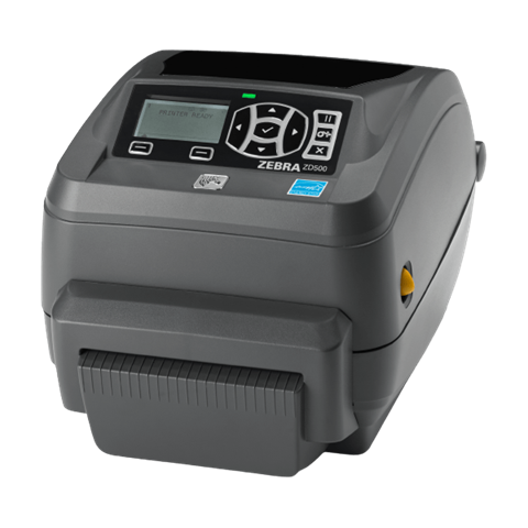 Drukarka etykiet ZD500/termotransferowa/300dpi/LCD/RAM4MB/Flash56MB/Ethernet/USB/RS232/LPT/RTC/ruchomy czujnik/gilotyna