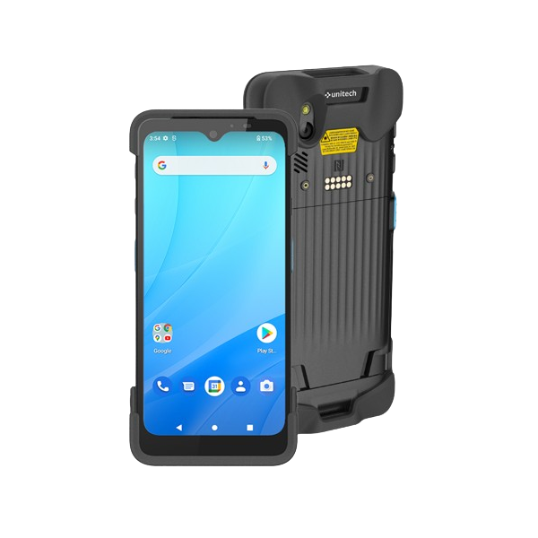 Terminal danych Unitech PA768 / bumper / 6,3''/ Android 14 GMS / WLAN 6E bez GPS / 2×2 MU‑MIMO / BT 5.2 / 2D / 6 GB RAM / 128 GB FLASH / kabel USB / akumulator hot swap 5100 mAh / pasek na rękę / bez zasilacza
