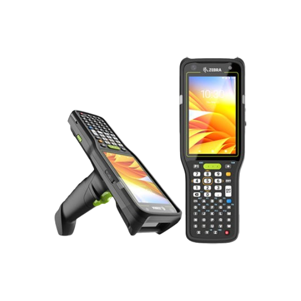 Terminal danych Zebra MC34 / Straight Shooter / WAN - Data Only / 5G/LTE / GPS / LAN / WIFI 6E / One Nano SIM / One eSIM / Android GMS / NFC / 2D SE4770 / 6GB RAM/128GB UFS / 4.0'' / kamera 5MP+13MP / 38 klawiszy / 7000 mAh / pasek na rękę