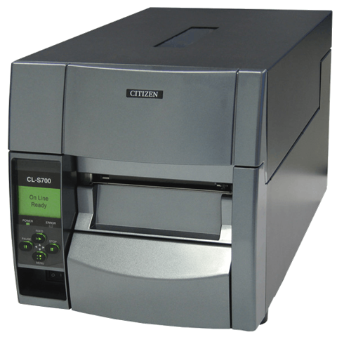 Drukarka etykiet Citizen CL-S700/203dpi/termotransfer/LCD/USB/RS232/Ethernet/czarny/ZPL/DPL (nowy PN CLS700IICEXXX)