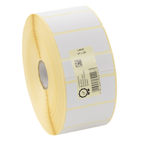 Термо етикетки 51х26/3250 г.25, колір БІЛИЙ