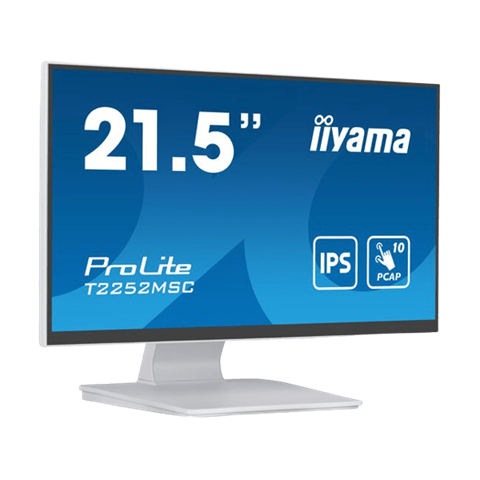 Сенсорний монітор IIYAMA PROLITE T2252MSC-W2 (білий, ємнісний, ультратонка рамка)