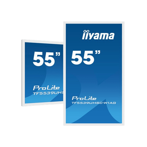 Сенсорний монітор IIYAMA 55'' PROLITE TF5539UHSC-W1AG (білий, ємнісний, скло від краю до краю, відкрита рамка)