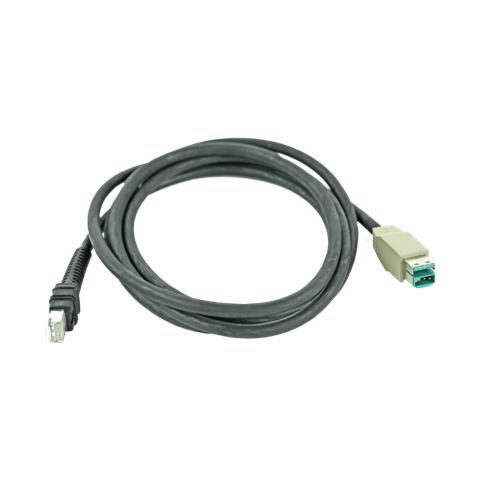 Кабель зв'язку для Zebra/DS3600/LI3600/DS7708/DS81xx/USB екранований/прямий/7 футів (2 м)/power plus/12 В