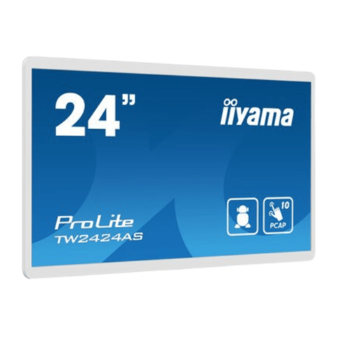 Панель Android IIYAMA TW2424AS-W1 / 23,8'' / BT / WiFi / RK3399 / 4GB DDR4 / 32GB eMMC / блок живлення / без підставки / Android 12 з GMS / POE / білий